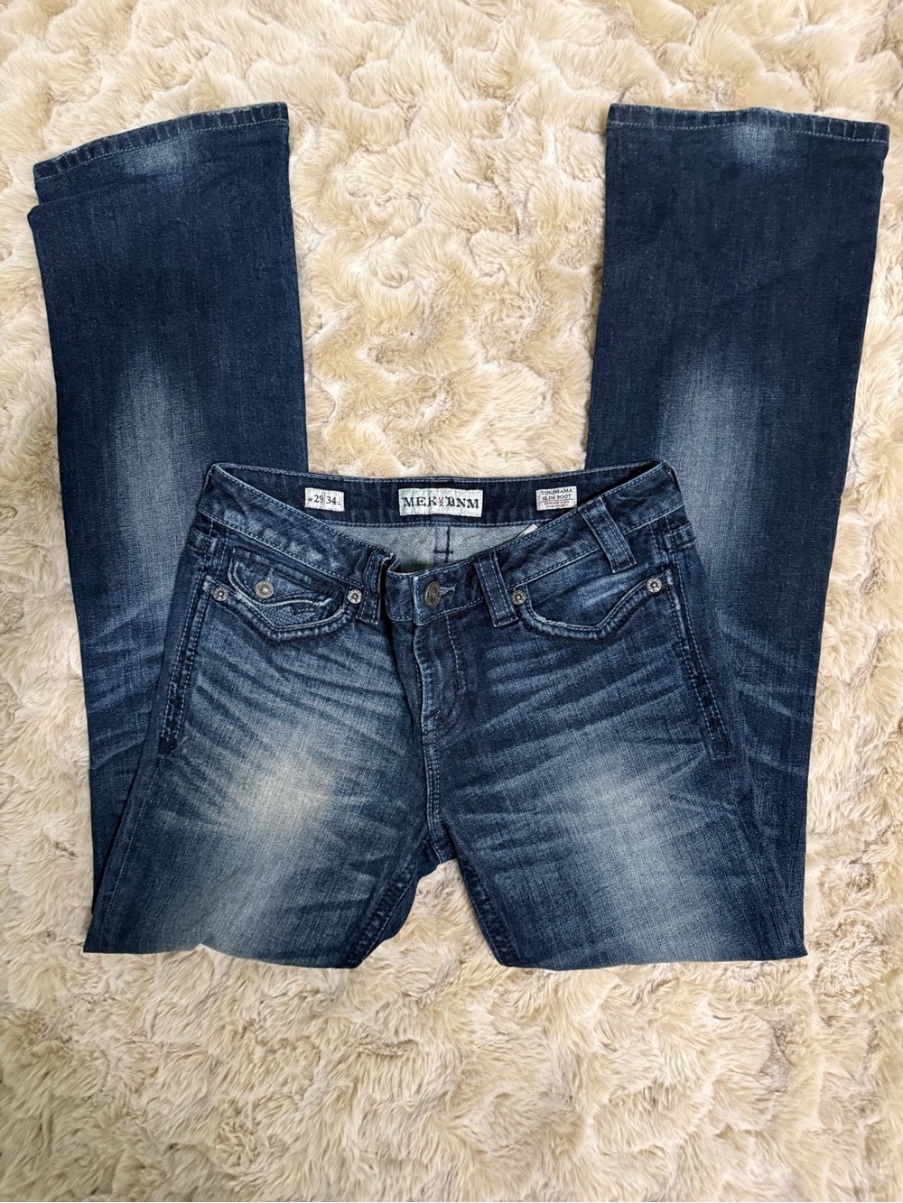 Vintage Y2K Mek Denim Dark Wash Bootcut Slim Yokohama Jeans